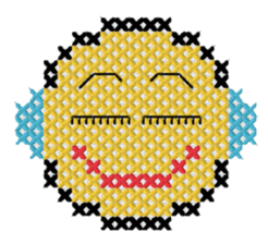 various faces with cross stitching sticker #3692512