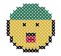 various faces with cross stitching sticker #3692520