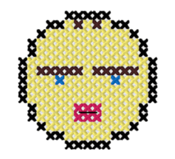 various faces with cross stitching sticker #3692521
