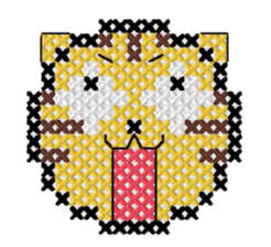 various faces with cross stitching sticker #3692524