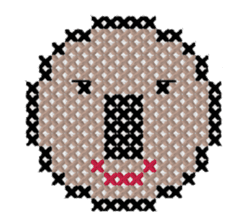 various faces with cross stitching sticker #3692525