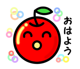 Kawaii apple-chan sticker #3692647