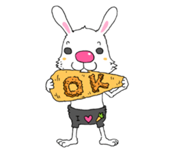 Pink nose rabbit sticker #3693771