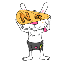 Pink nose rabbit sticker #3693772