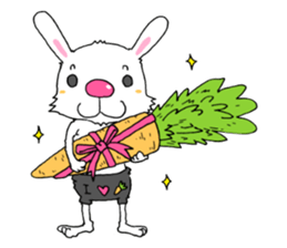 Pink nose rabbit sticker #3693776