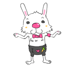 Pink nose rabbit sticker #3693784