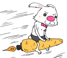 Pink nose rabbit sticker #3693790