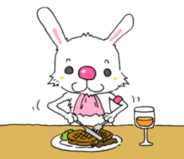 Pink nose rabbit sticker #3693795