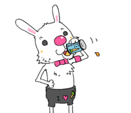 Pink nose rabbit sticker #3693796