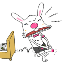 Pink nose rabbit sticker #3693804