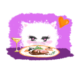 Fluffy pretty cat! Her name is bianca. sticker #3700576