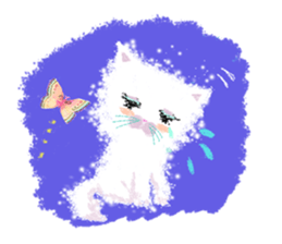 Fluffy pretty cat! Her name is bianca. sticker #3700593