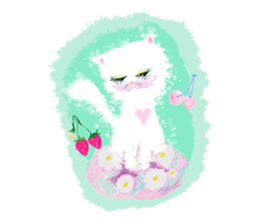 Fluffy pretty cat! Her name is bianca. sticker #3700599