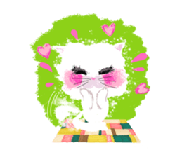 Fluffy pretty cat! Her name is bianca. sticker #3700604