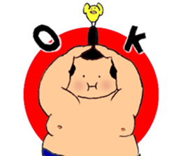 A sumo wrestler and his bird sticker #3701327