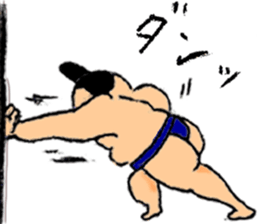 A sumo wrestler and his bird sticker #3701331