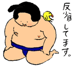 A sumo wrestler and his bird sticker #3701340