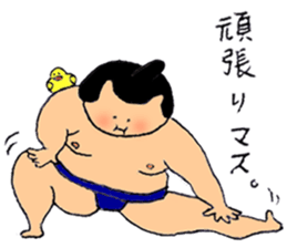 A sumo wrestler and his bird sticker #3701341