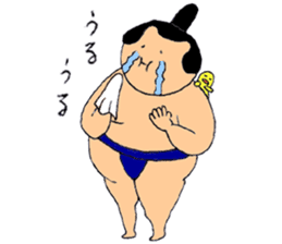 A sumo wrestler and his bird sticker #3701342