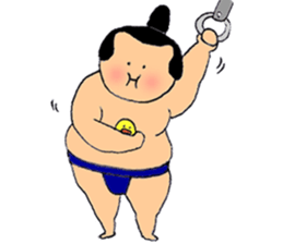 A sumo wrestler and his bird sticker #3701343