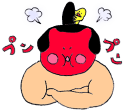 A sumo wrestler and his bird sticker #3701344