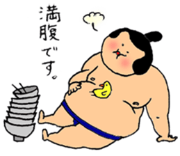 A sumo wrestler and his bird sticker #3701345