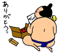 A sumo wrestler and his bird sticker #3701348