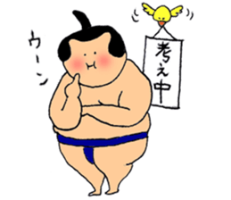 A sumo wrestler and his bird sticker #3701350
