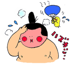 A sumo wrestler and his bird sticker #3701351