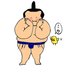 A sumo wrestler and his bird sticker #3701352