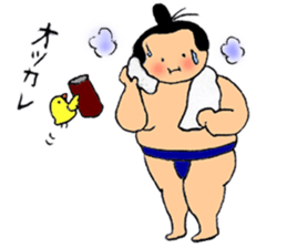 A sumo wrestler and his bird sticker #3701354