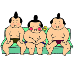 A sumo wrestler and his bird sticker #3701355