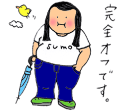 A sumo wrestler and his bird sticker #3701360