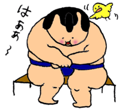 A sumo wrestler and his bird sticker #3701362