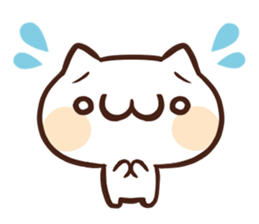 Japanese white cat Sticker. sticker #3702932