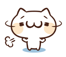 Japanese white cat Sticker. sticker #3702933