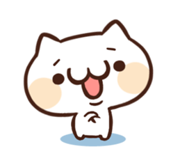 Japanese white cat Sticker. sticker #3702935