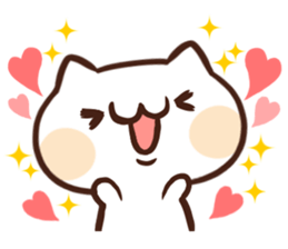 Japanese white cat Sticker. sticker #3702938