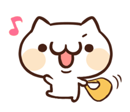 Japanese white cat Sticker. sticker #3702939