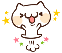 Japanese white cat Sticker. sticker #3702940