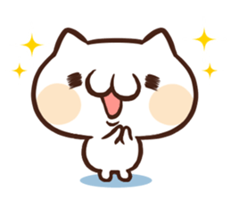 Japanese white cat Sticker. sticker #3702941