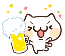 Japanese white cat Sticker. sticker #3702942