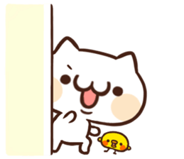 Japanese white cat Sticker. sticker #3702943