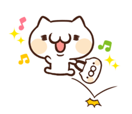 Japanese white cat Sticker. sticker #3702944