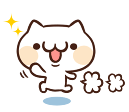 Japanese white cat Sticker. sticker #3702945
