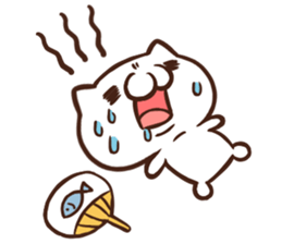 Japanese white cat Sticker. sticker #3702947