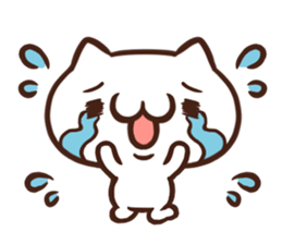 Japanese white cat Sticker. sticker #3702950