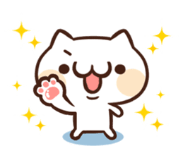 Japanese white cat Sticker. sticker #3702951