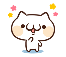 Japanese white cat Sticker. sticker #3702953