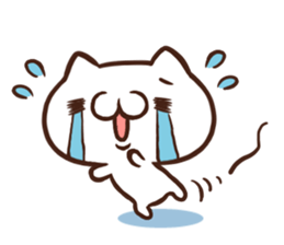 Japanese white cat Sticker. sticker #3702954